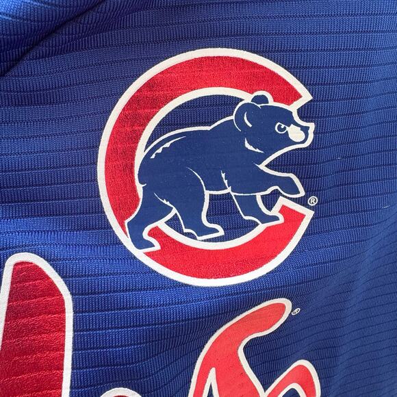 Chicago Cubs Shirt WMN Sm TX3 Cool Blue Red Metallic Snap Collar Short Slv MLB - Picture 10 of 11